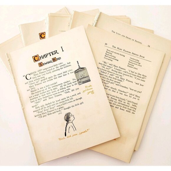 1913 Mary Frances Sewing Pages Ephemera Lot Of 100 Pcs Illustrated Crafts LGDWB1 - Picture 2 of 7